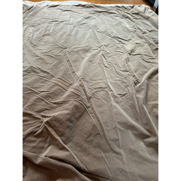 Williams-Sonoma Home Velvet Linen Duvet Cover Full Queen taupe beige brown - Picture 14 of 15
